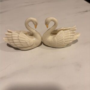 Lenox vintage swan place card holders/wedding cake toppers SET